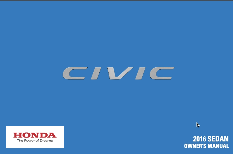 2016 Honda Civic Sedan Owner’s Manual (4-door) Image