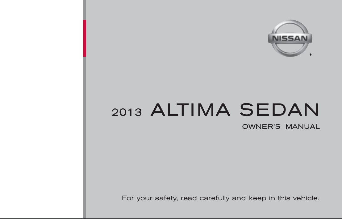 2013 Nissan Altima Sedan Owner’s Manual Image