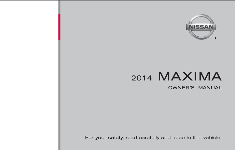 2014 Nissan Maxima Owner’s Manual Image