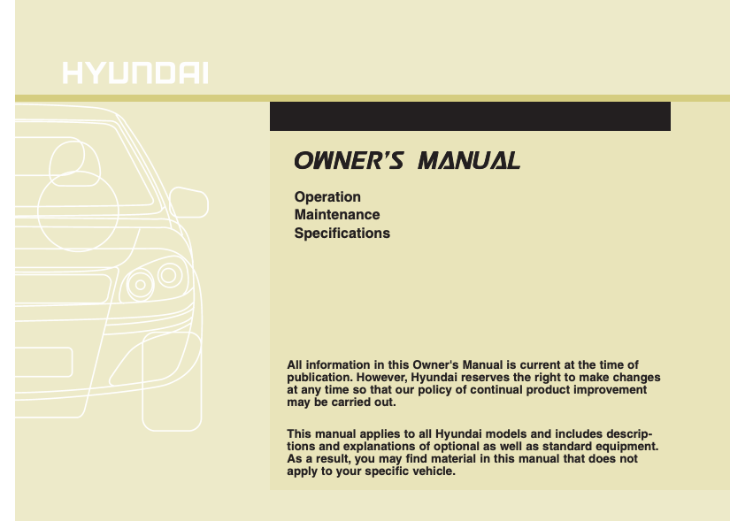 2012 Hyundai Azera Owner’s Manual Image