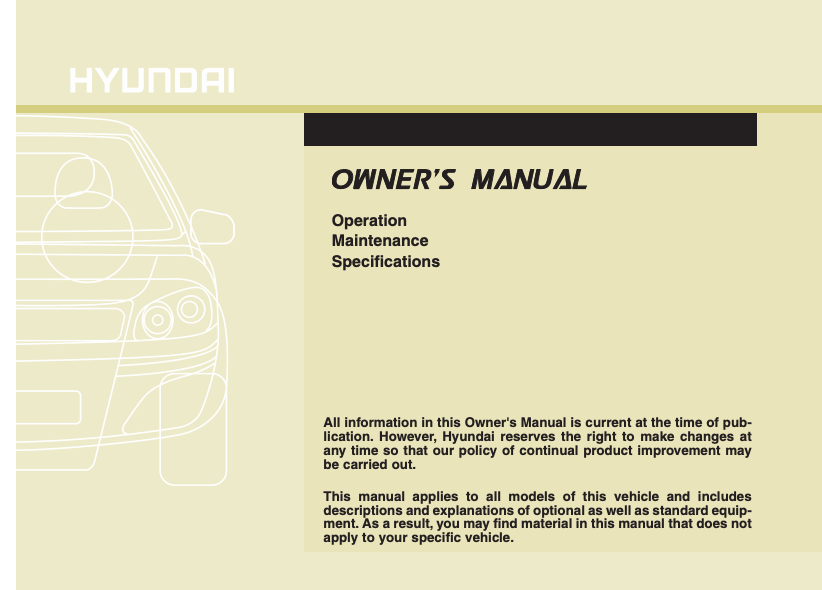 2013 Hyundai Azera Owner’s Manual Image