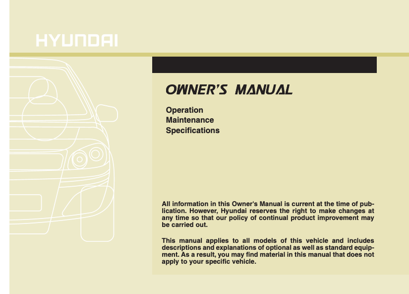 2014 Hyundai Azera Owner’s Manual Image