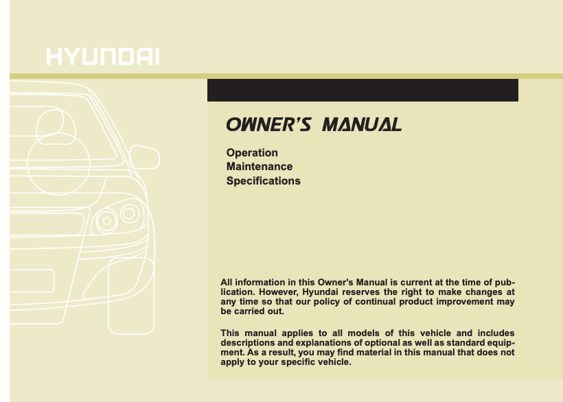 2015 Hyundai Azera Owner’s Manual Image