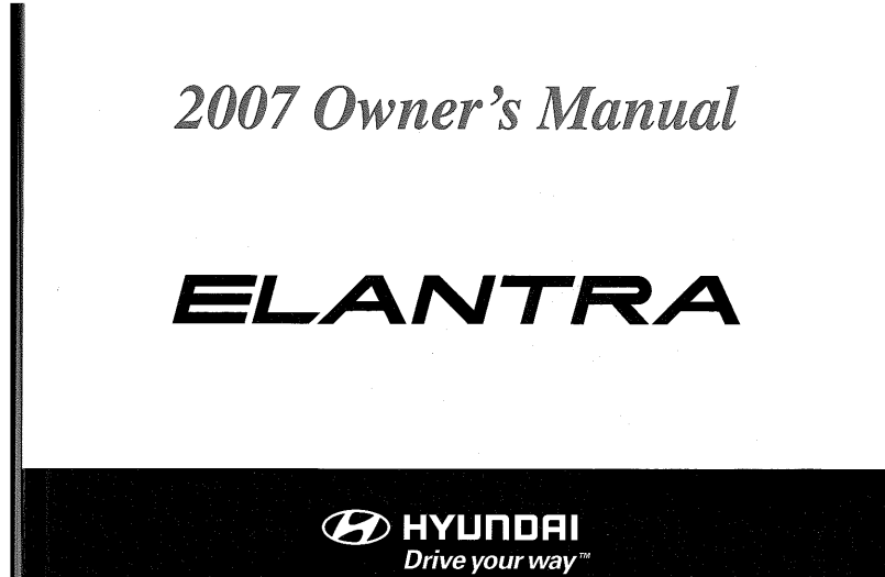 2007 Hyundai Elantra Owner’s Manual Image