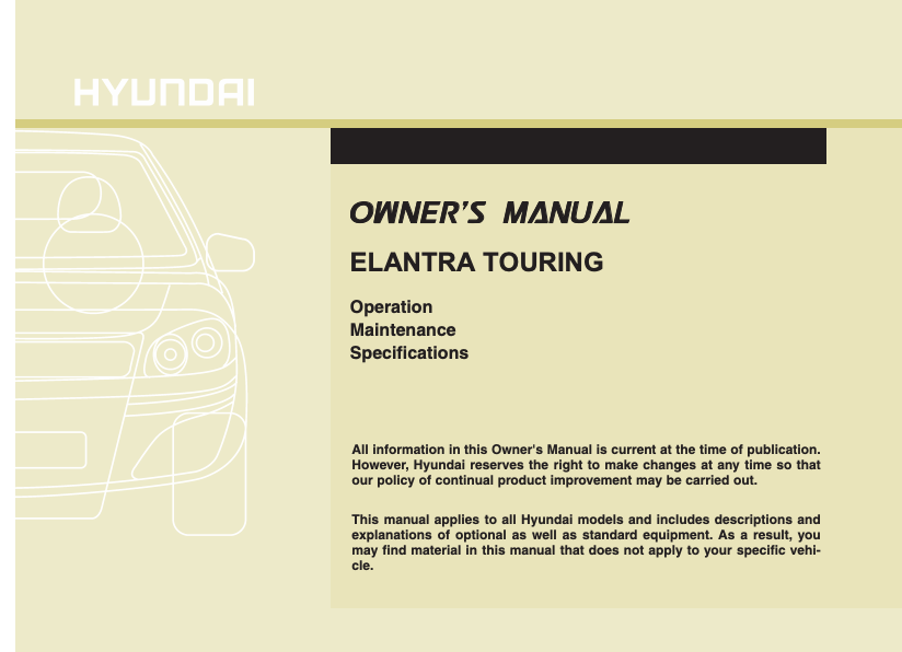 2010 Hyundai Elantra Touring Owner’s Manual Image