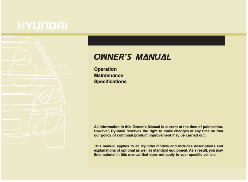 2013 Hyundai Santa Fe Owner’s Manual Image