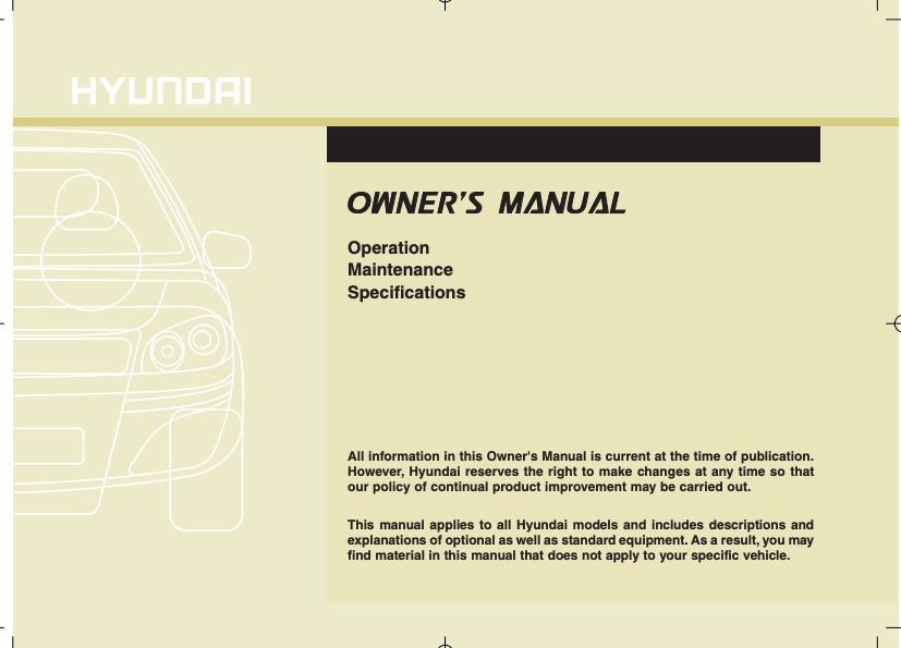 2013 Hyundai Sonata Owner’s Manual Image