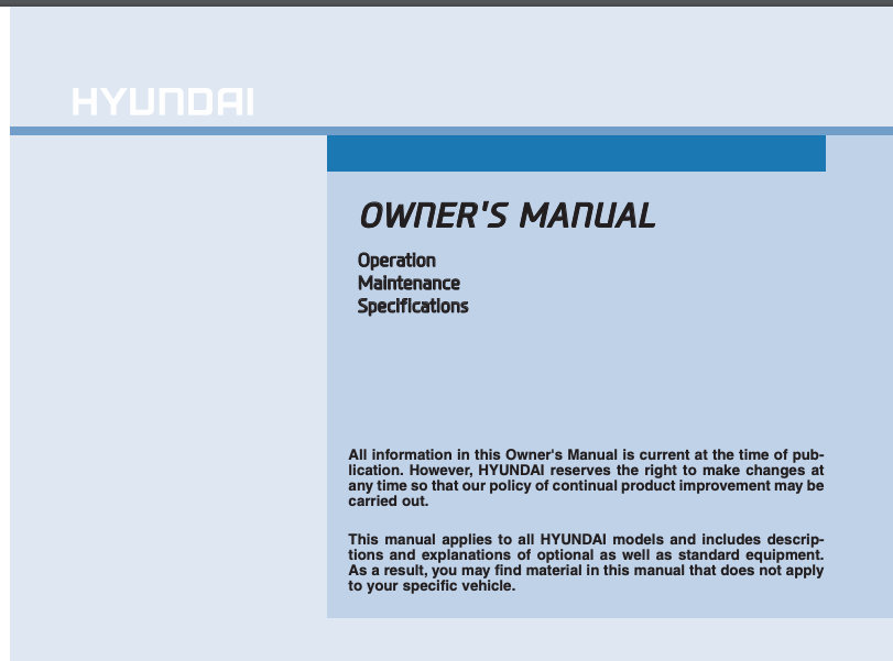 2015 Hyundai Sonata Owner’s Manual Image