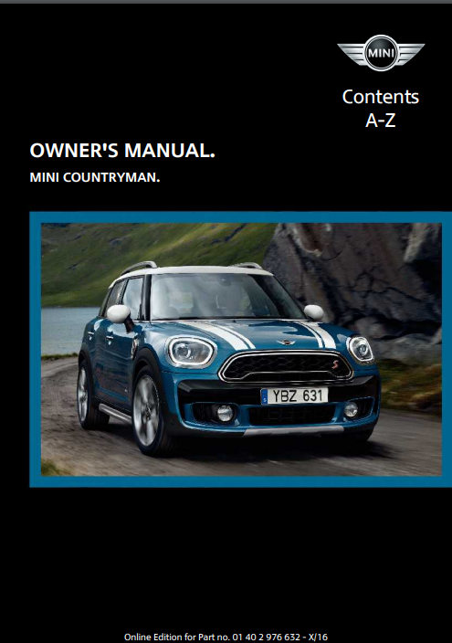 2017 Mini Countryman with Touchscreen Owner’s Manual Image