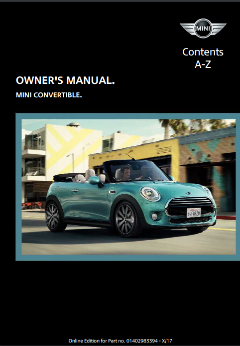 2018 Mini Convertible Owner’s Manual Image