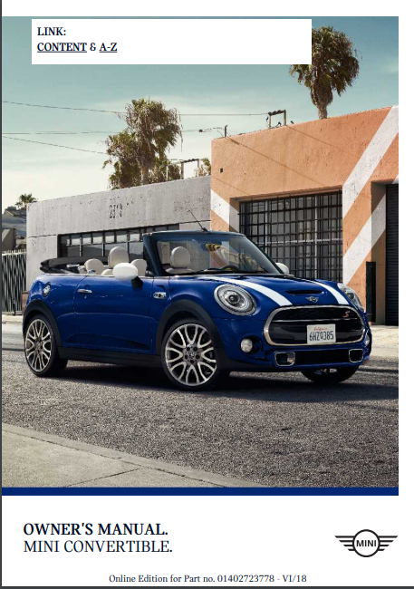 2019 Mini Convertible Owner’s Manual Image