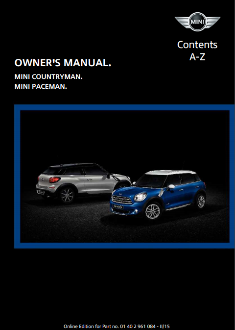 2015 Mini Paceman Owner’s Manual Image