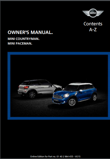 2016 Mini Paceman Owner’s Manual Image