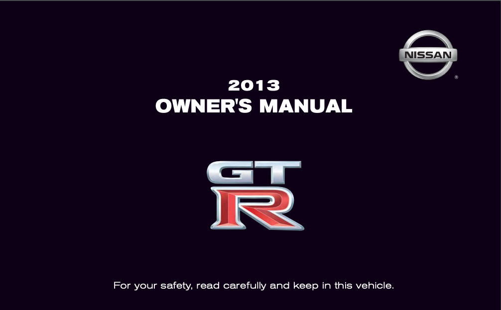 2013 Nissan GT-R Owner’s Manual Image