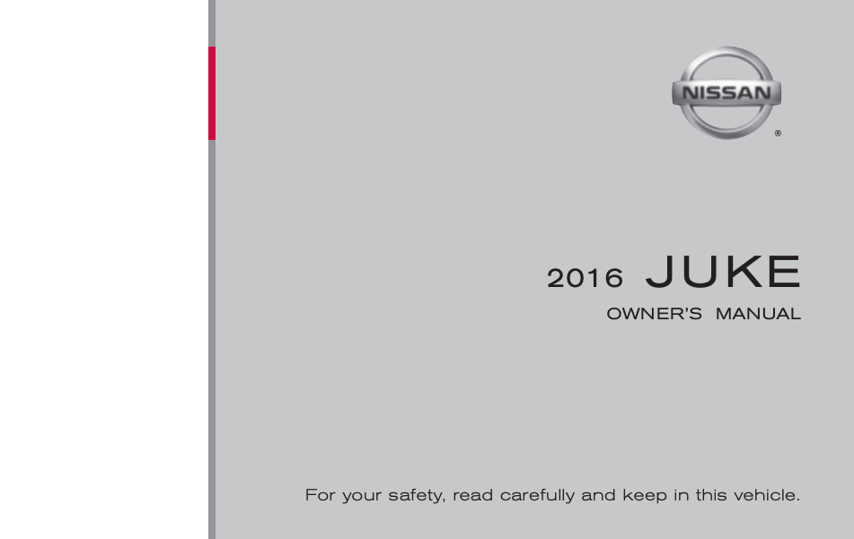 2016 Nissan Juke Owner’s Manual and Maintenance Information Image