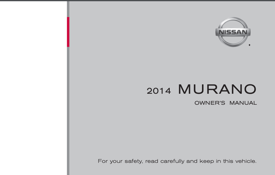 2014 Nissan Murano Owner’s Manual and Maintenance Information Image