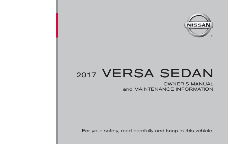 2017 Nissan Versa Sedan Owner’s Manual and Maintenance Information Image