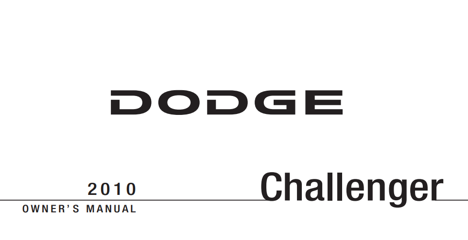 2010 Dodge Challenger Owner’s Manual Image