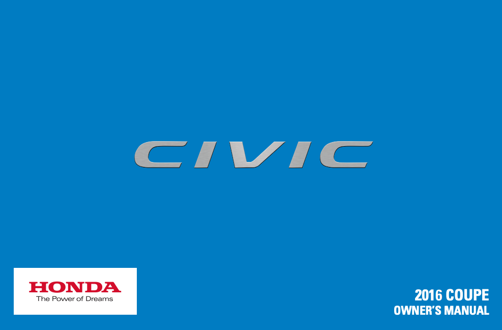 2016 Honda Civic Coupe Owner’s Manual (2-door) Image