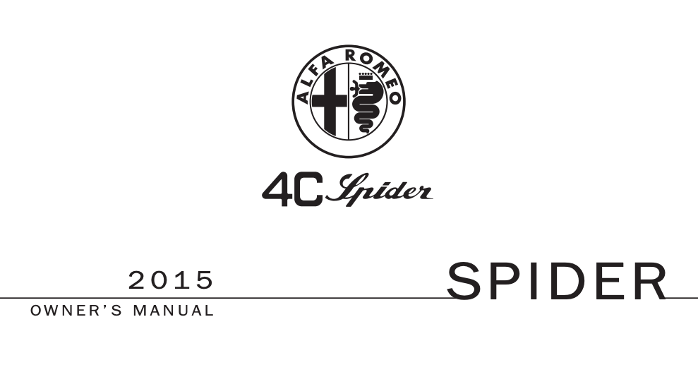 2015 Alfa Romeo 4C Spider Owners Manual Image