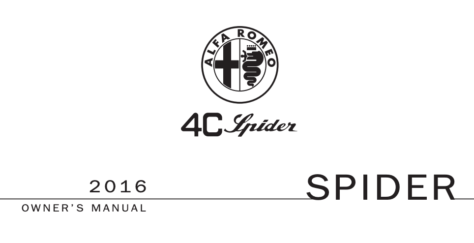 2016 Alfa Romeo 4C Spider Owners Manual Image