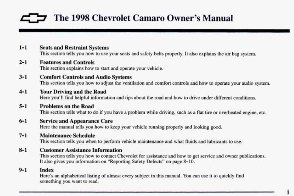 1998 Chevrolet Camaro Image