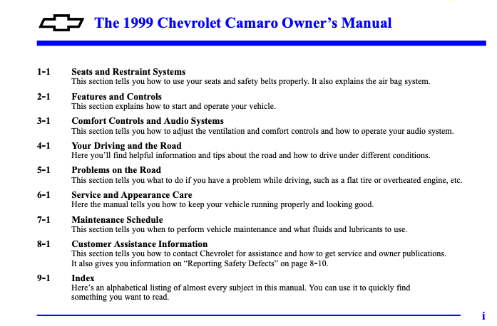 1999 Chevrolet Camaro Image