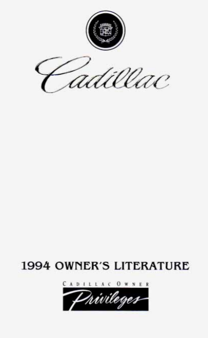 1994 Cadillac DeVille owner’s manual Image