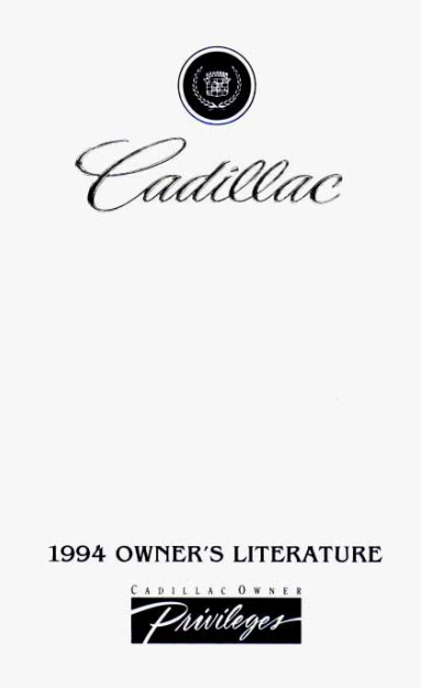 1994 Cadillac Fleetwood owner’s manual Image