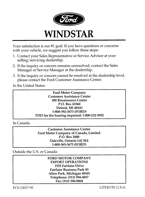 1996 Ford Windstar Image