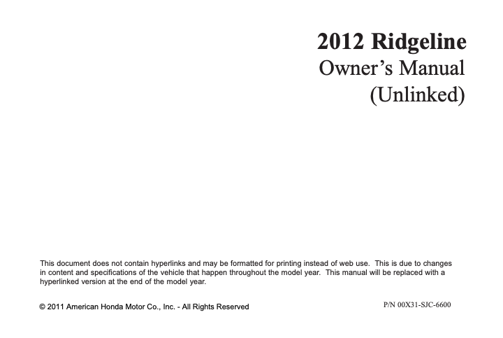 2012 Honda Ridgeline Image
