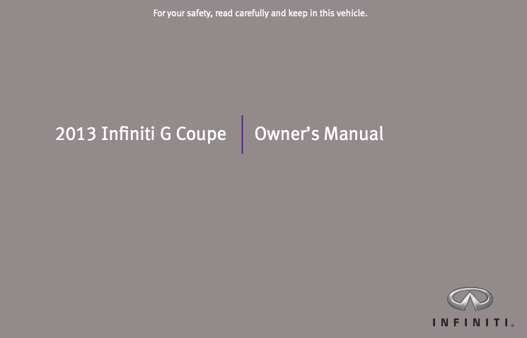 2013 Infiniti G Coupe Owners Manual Image