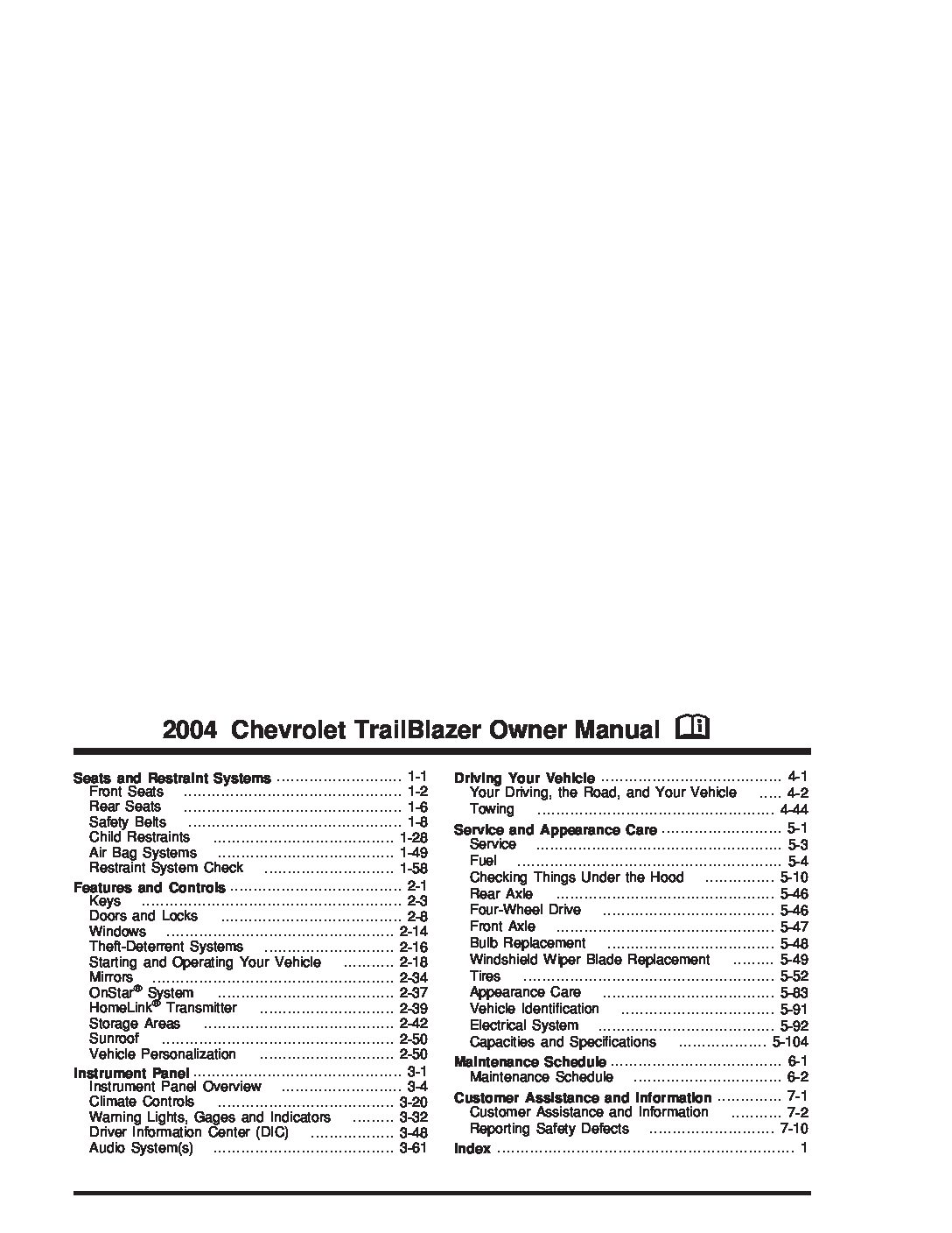 2004 Chevrolet Trailblazer Owner’s Manual Image