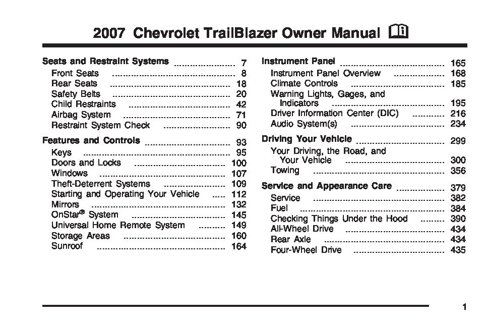 2007 Chevrolet Trailblazer Owner’s Manual Image