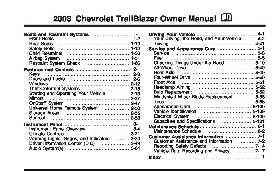 2008 Chevrolet Trailblazer Owner’s Manual Image