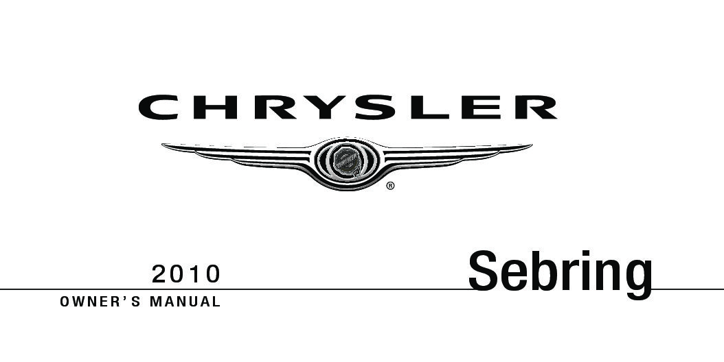 2010 Chrysler Sebring Owners Manuals Image