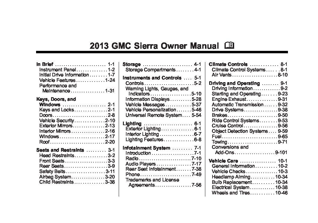 2013 GMC Sierra [Sign Up & Download] | OwnerManual