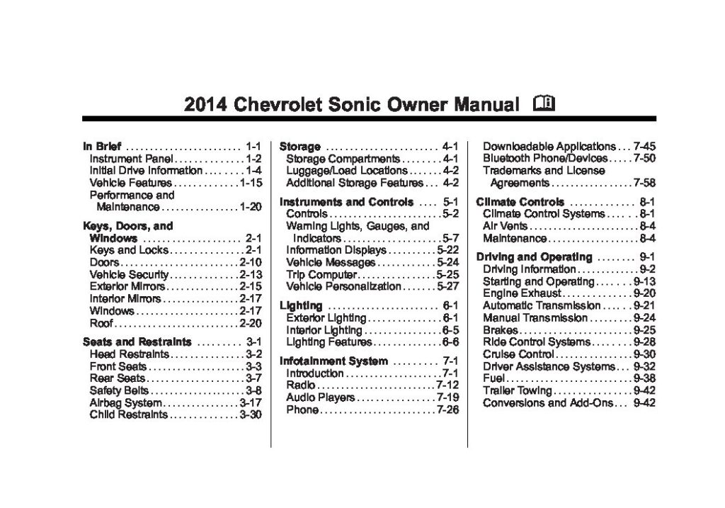 2014 Chevrolet Sonic Owner's Manual | OwnerManual