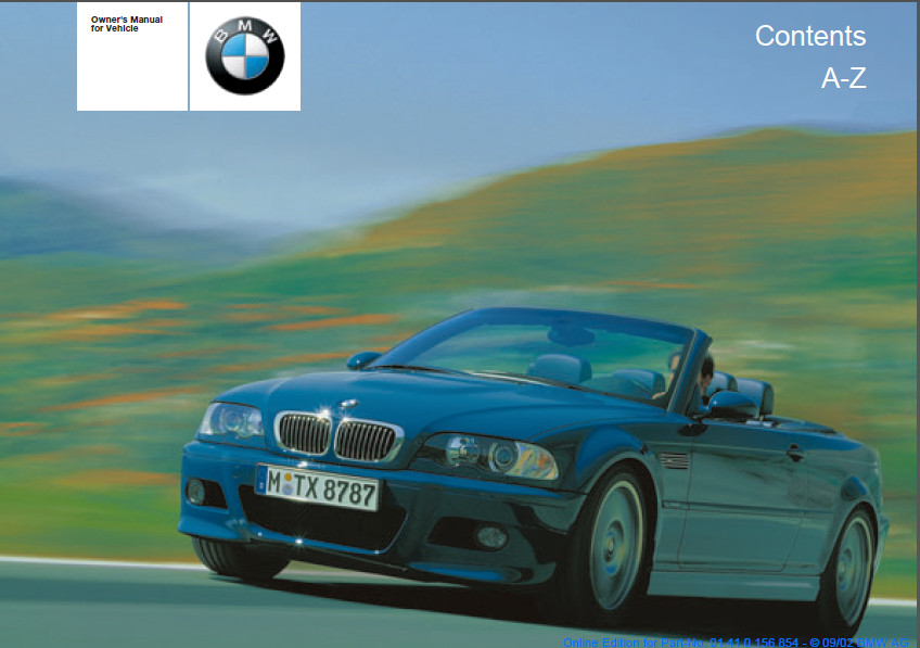2003 BMW M3 Owner’s Manual Image