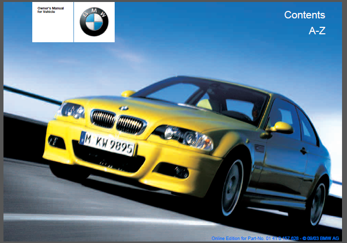 2004 BMW M3 Owner’s Manual Image