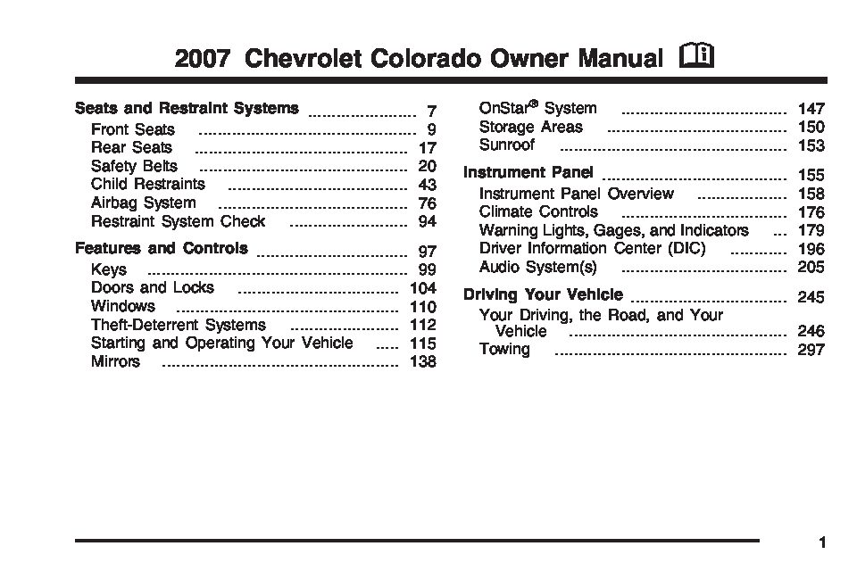 2007 Chevrolet Colorado Owner’s Manual Image
