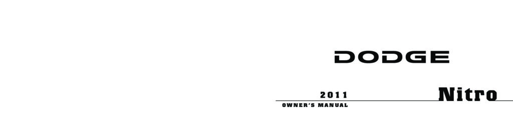 2011 Dodge Nitro Owner’s Manual Image