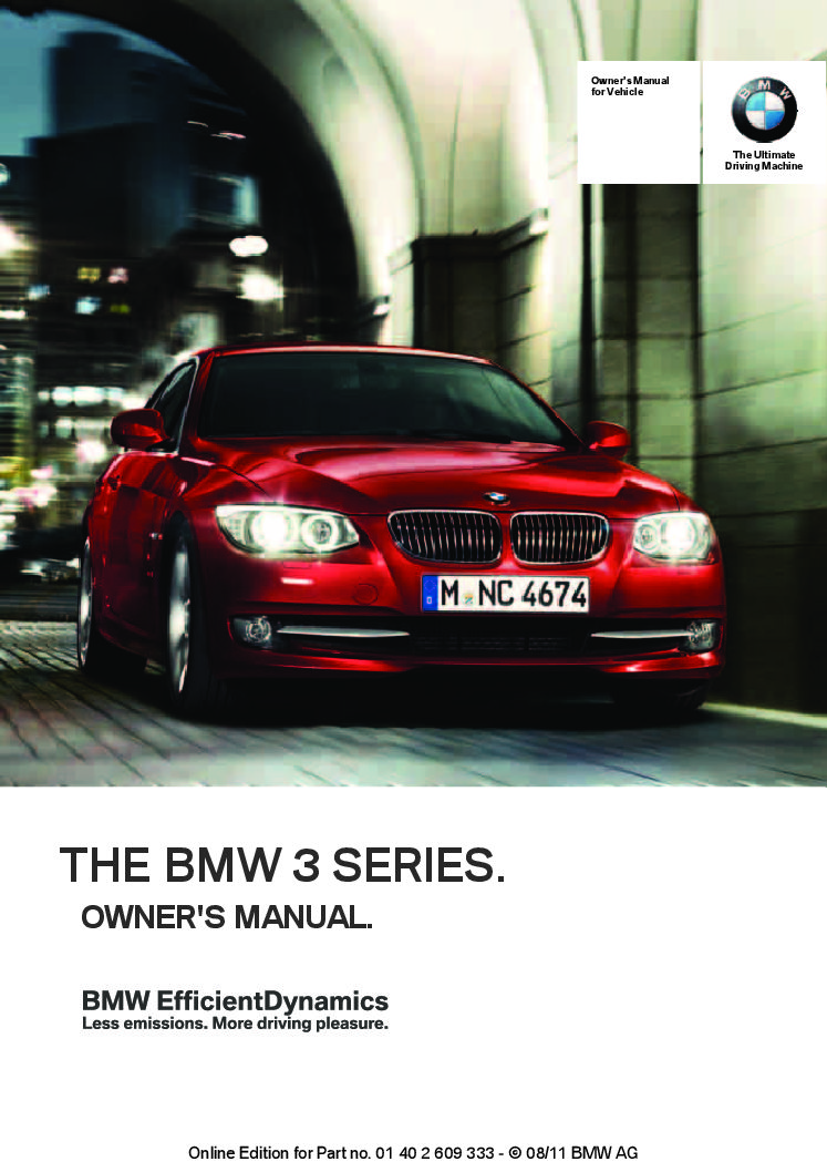 2012 BMW 3-Series Coupe Owner’s Manual Image