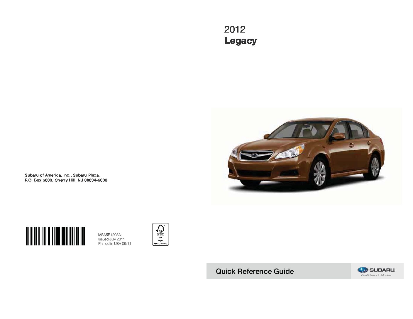 2012 Subaru Legacy Image