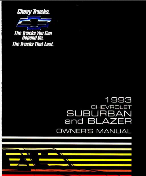 1993 Chevrolet Blazer owner’s manual Image