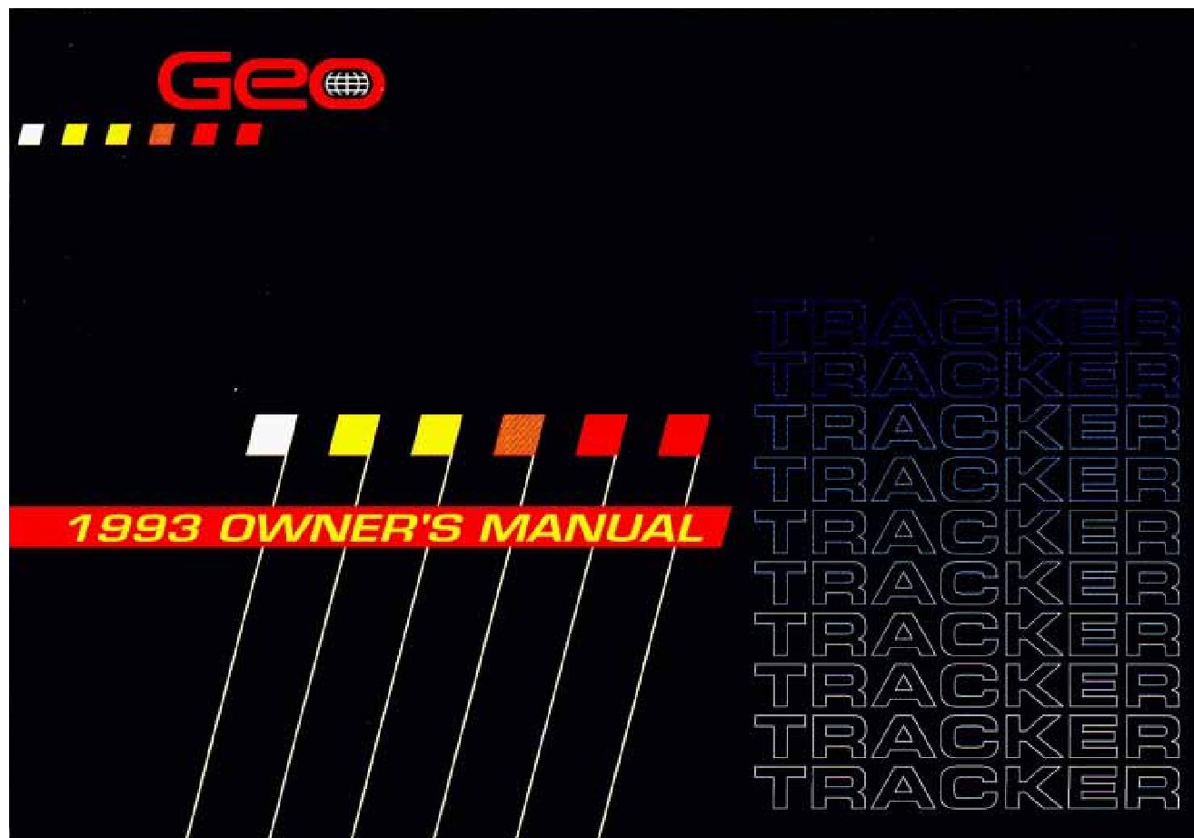 1993 Chevrolet Tracker Owner’s Manual Image