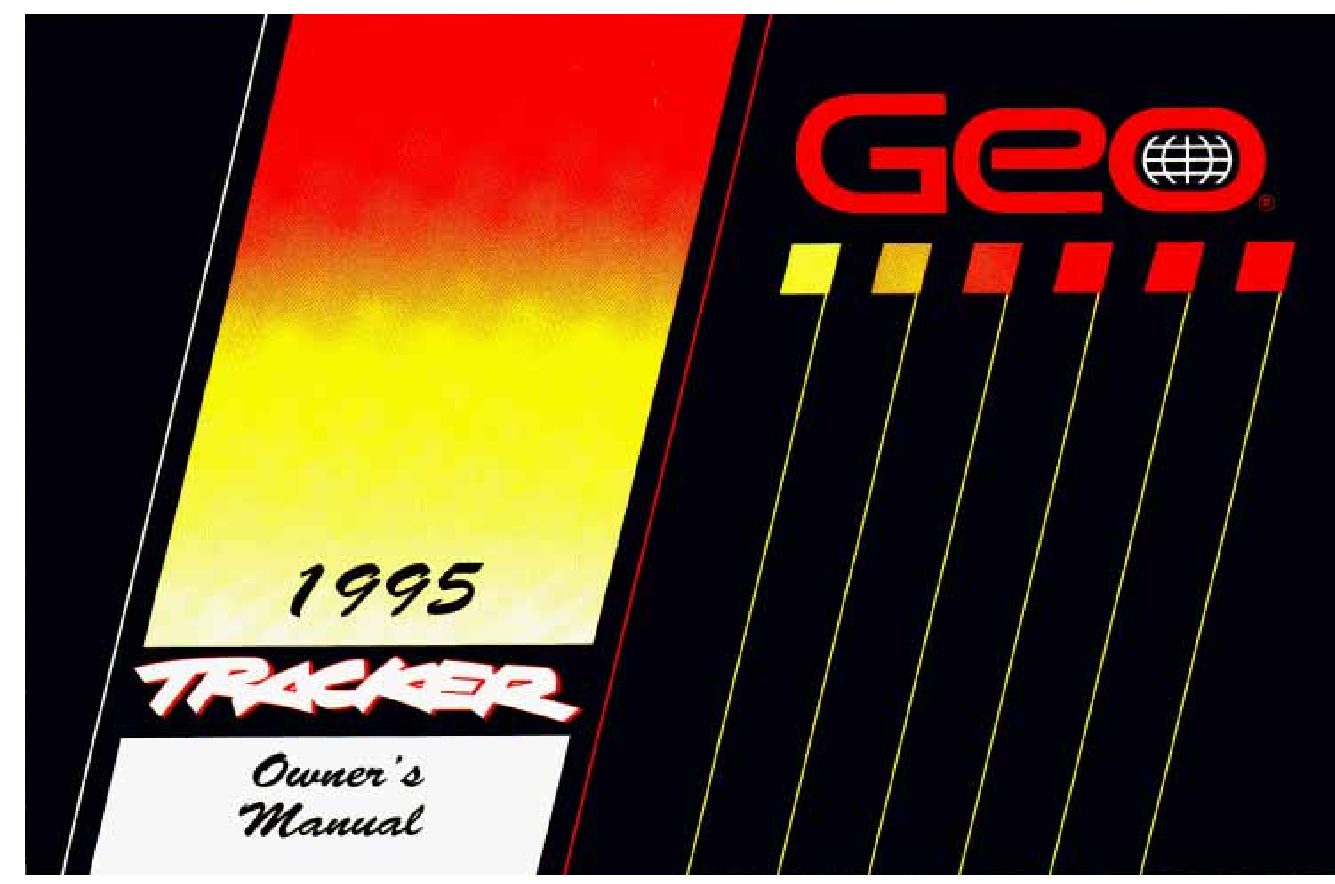 1995 Chevrolet Tracker Owner’s Manual Image