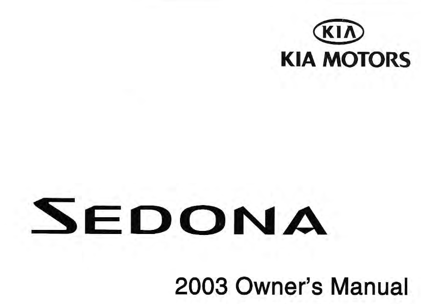 2003 Kia Sedona Owners Manual Image