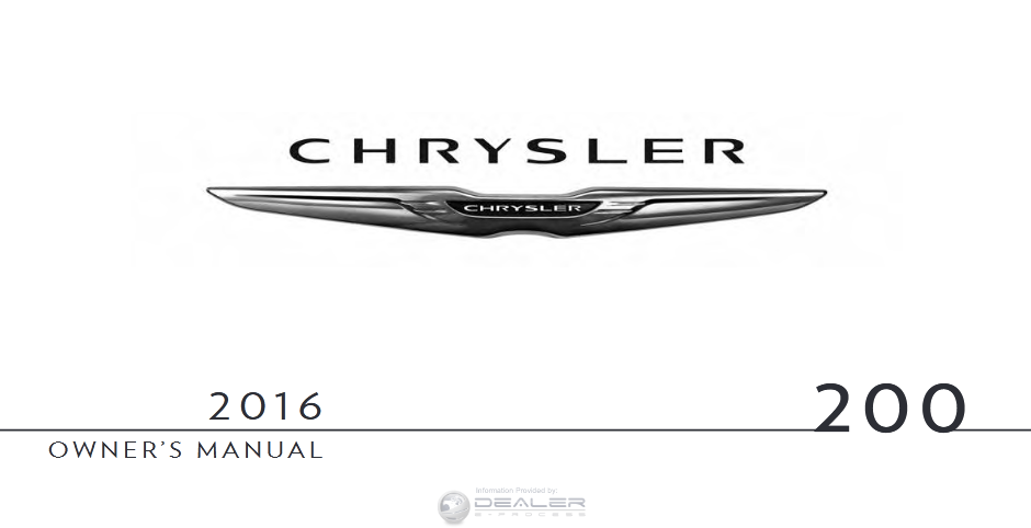 2016 Chrysler 200 Owners Manual Image