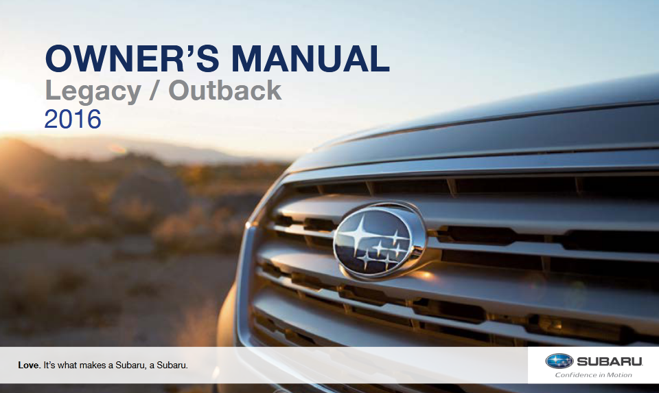 2016 Subaru Legacy Owners Manual Image